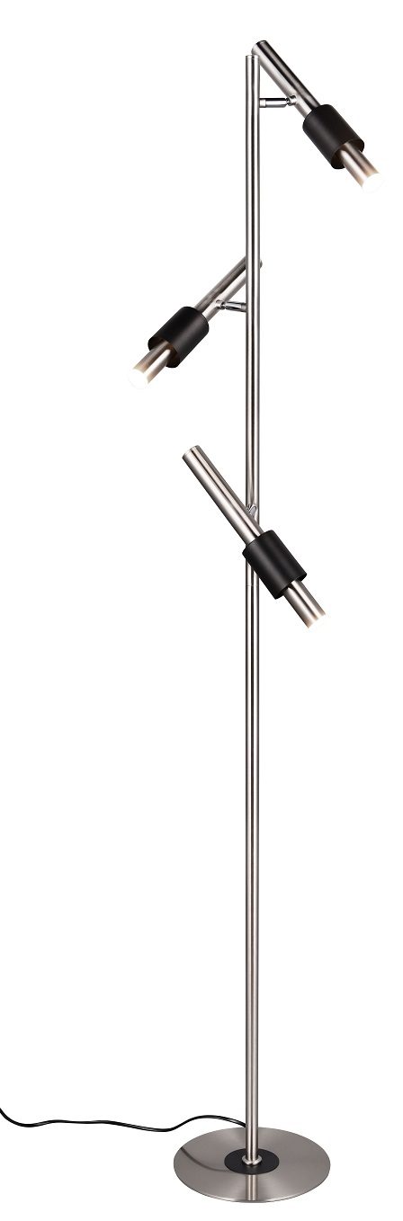 Trio Leuchten 455310307 IKARIS - LED stojací dotyková lampa v matném niklu a černé barvě s přepínačem barvy světla 2300 + 3000 + 4000K, LED 13,5W
