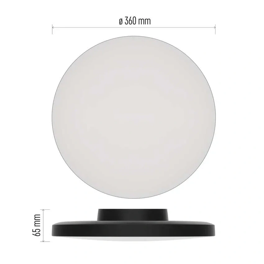Emos ZM7154 DIONI - LED černé svítidlo se změnou barvy světla 18W, 3000+4000+5700K, Ø 36cm