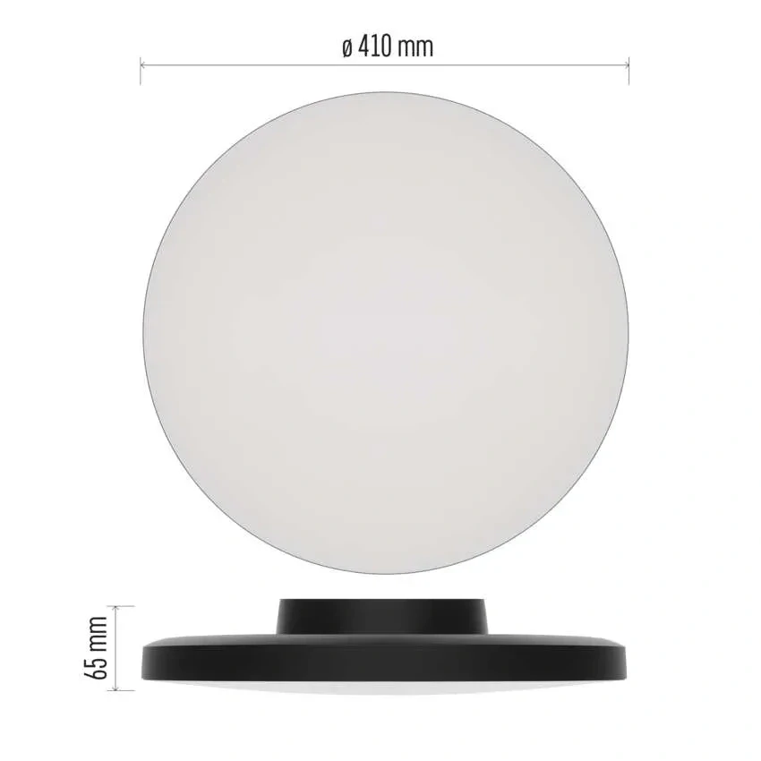 Emos ZM7155 DIONI - LED černé přisazené svítidlo se změnou barvy světla 36W, 3000+4000+5700K, Ø 41cm