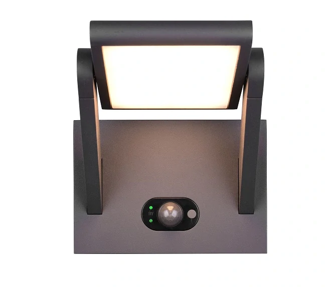 Trio Leuchten 253769142 MALAWI - LED venkovní hybridní solární svítidlo se soumrakovým čidlem v antracitové barvě, LED 5W, 700lm, 2300 - 4000K, IP65