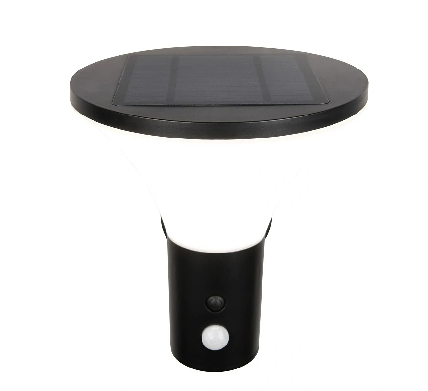 Trio Leuchten R24676132 GORDA - LED venkovní hybridní solární svítidlo se soumrakovým čidlem v černé barvě, LED 3,5W, 500lm, 4000K, IP44