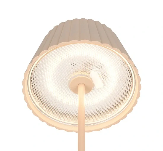 Trio Leuchten R47706166 SUAREZ - Venkovní přenosná stmívatelná nabíjecí stojací lampa v pískové barvě, IP44, LED 1,5W, 3000K, 123cm