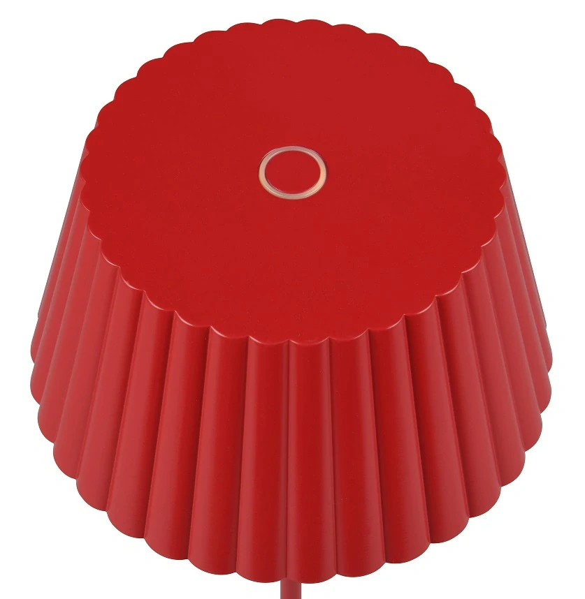 Trio Leuchten R47706110 SUAREZ - Venkovní přenosná stmívatelná nabíjecí stojací lampa v červené barvě, IP44, LED 1,5W, 3000K, 123cm