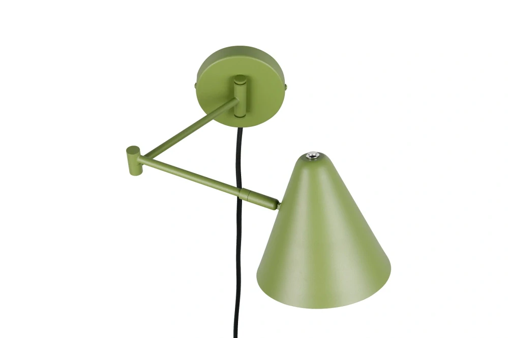 Trio Leuchten 263970115 COSIMA - Nástěnná čtecí lampa na kloubech s kabelem do zásuvky v zelené barvě, 1 x E14