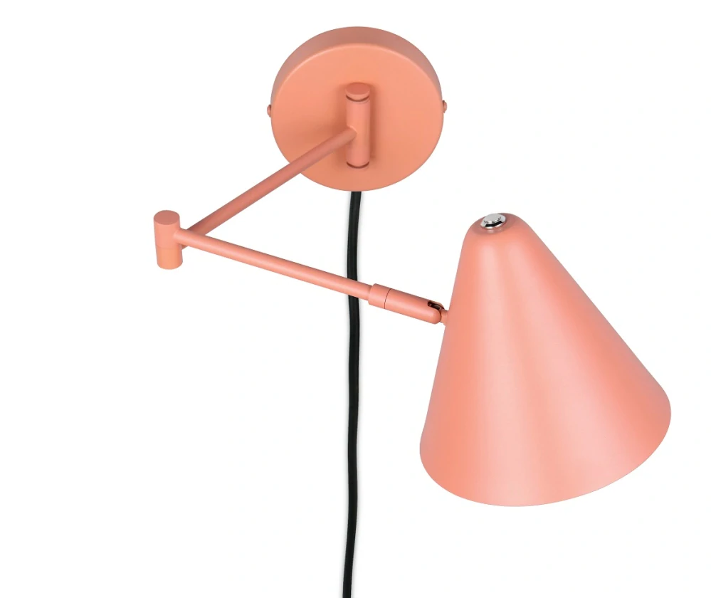 Trio Leuchten 263970140 COSIMA - Nástěnná čtecí lampa na kloubech s kabelem do zásuvky v meruňkové barvě, 1 x E14