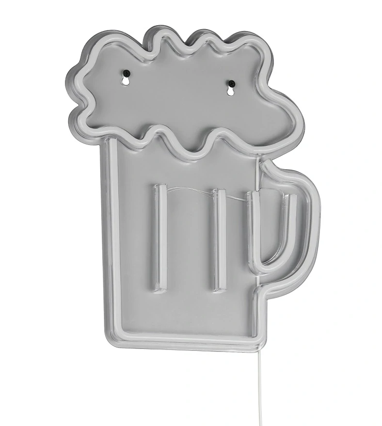 Trio Leuchten R23721100 BEER - Nástěnné neonové svítidlo s kabelem do zásuvky, LED 5W, 40 x 30cm