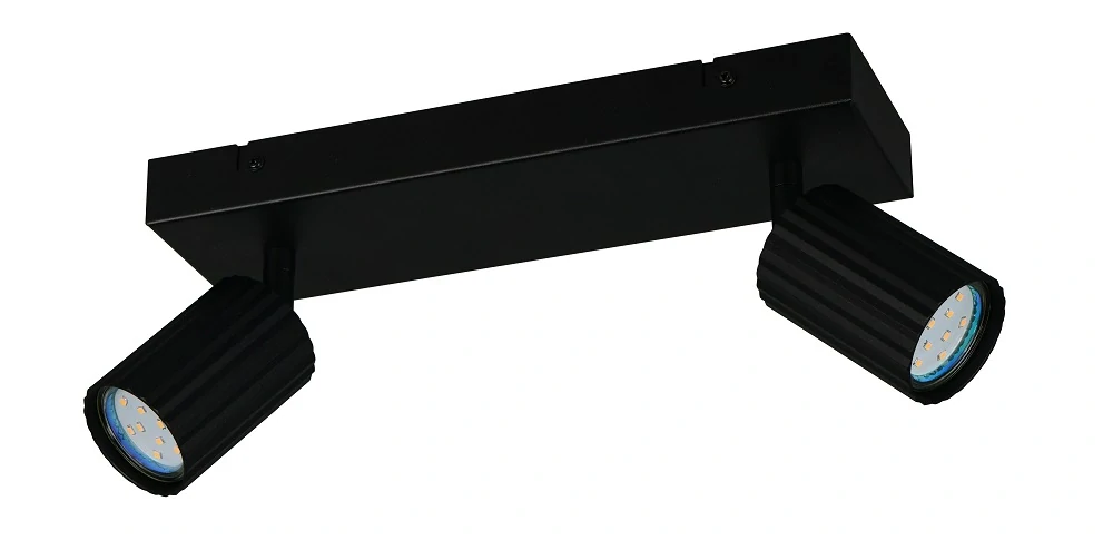 Trio Leuchten 867700232 SOKA - Stropní nebo nástěnné bodové svítidlo v černé barvě, 2 x GU10, šířka 30cm