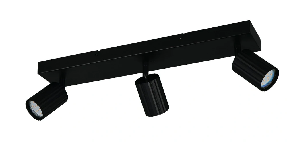 Trio Leuchten 867700332 SOKA - Stropní bodové svítidlo v černé barvě , 3 x GU10, šířka 50cm