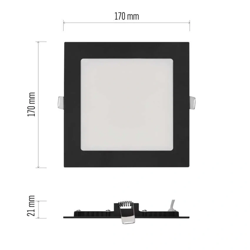EMOS ZD2333 NEXXO - Podhledový černý LED panel, 12,5W, 1050lm, 3000 + 3500 + 4000K, IP40/IP20, 17 x 17cm