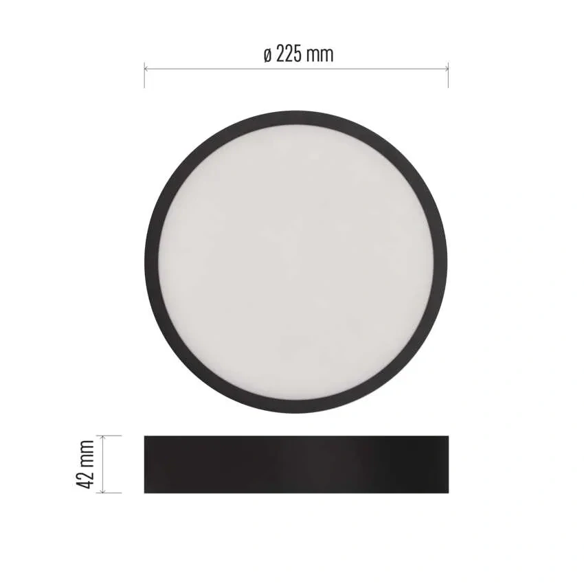 EMOS ZM5343 NEXXO - Přisazený stropní LED panel v černé barvě, 21W, 1900lm, 3000 + 3500 + 4000K, IP40/IP20, Ø 22,5cm