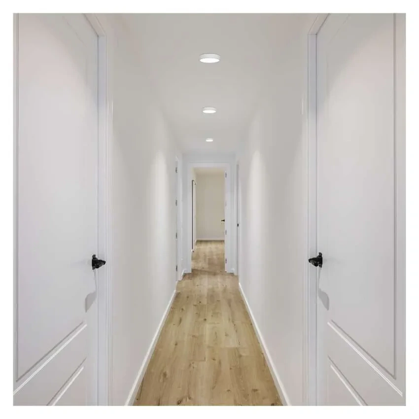 EMOS ZM5123 NEXXO - Přisazený stropní LED panel v bílé barvě, 7,6W, 680lm, 3000 + 3500 + 4000K, IP40/IP20, Ø 12cm