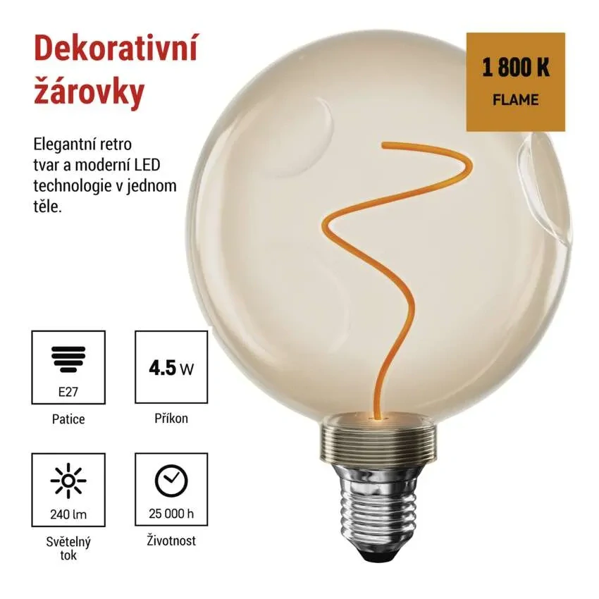 Emos Z50B11 DECO VINTAGE BULB - Retro LED dekorativní žárovka CG125A, 4,5W, 1800K