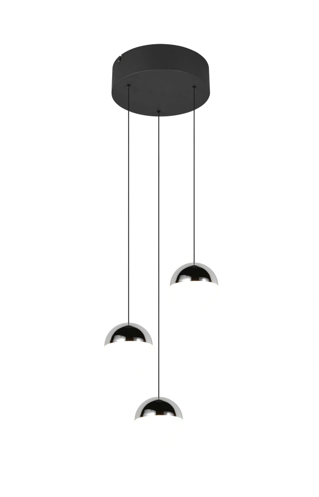 Trio Leuchten R33553306 SENTA - Závěsné svítidlo nad jídelní stůl se stínidly v lesklém chromu, LED 15W, 4000K