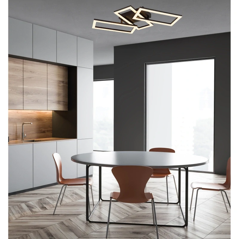 Globo 67328-24 SAPENA - Moderní LED stropní lustr v černé barvě, LED 24W, 3000K , 61,5 x 34,5cm