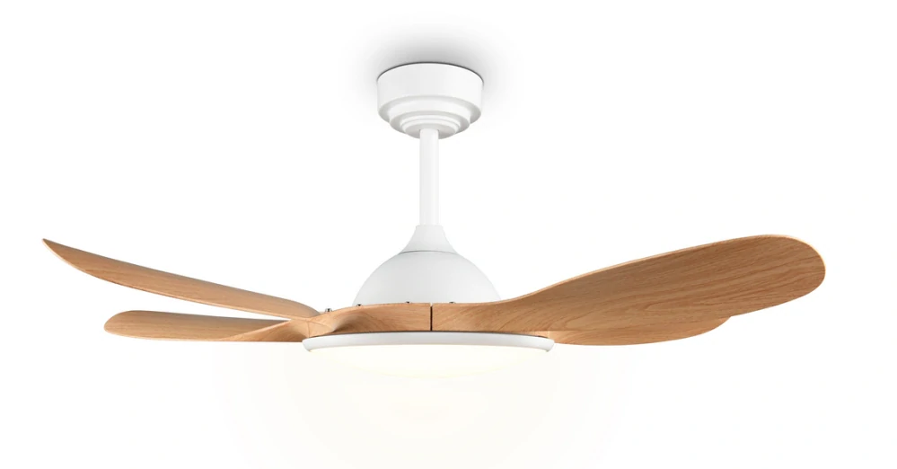 Trio Leuchten R69682130 FLEN - Stropní LED ventilátor s dálkovým ovladačem v imitaci dřeva, LED 24W, 2800lm, 2700-6500K, Ø 108cm