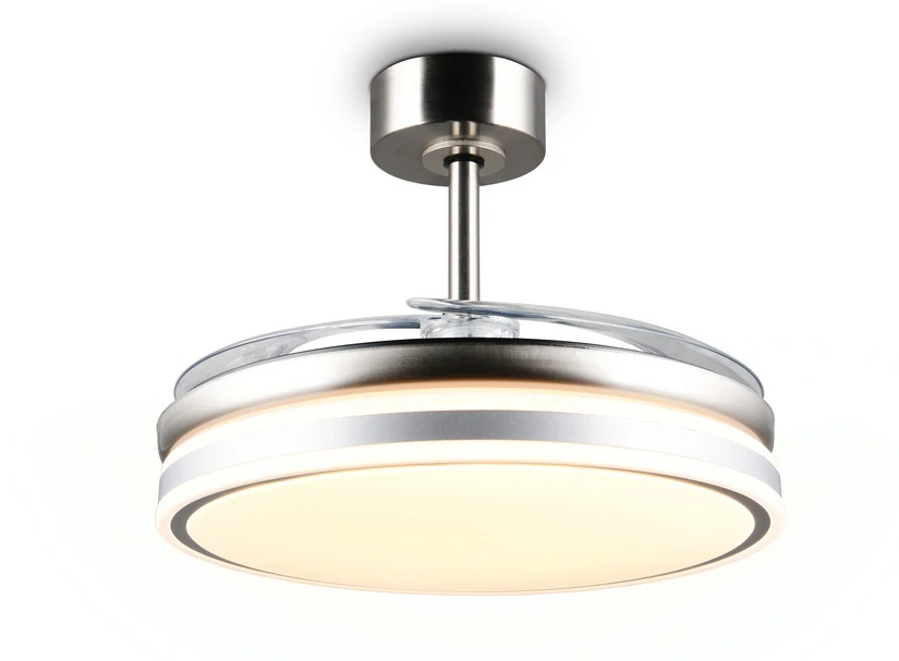 Trio Leuchten R69642107 VOLDA - Stropní LED ventilátor s dálkovým ovladačem v matném niklu, LED 30W, 3500lm, 2700-6500K, Ø 106cm