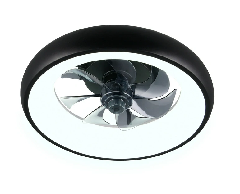 Trio Leuchten R69182132 MUONIO - Stropní LED černý ventilátor s dálkovým ovladačem, LED 20W, 2300lm, 2700-6500K, Ø 40cm