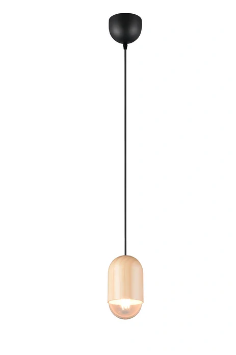 Trio Leuchten R36311030 NARA - Závěsné svítidlo se dřevěným stínidlem, 1 x E27