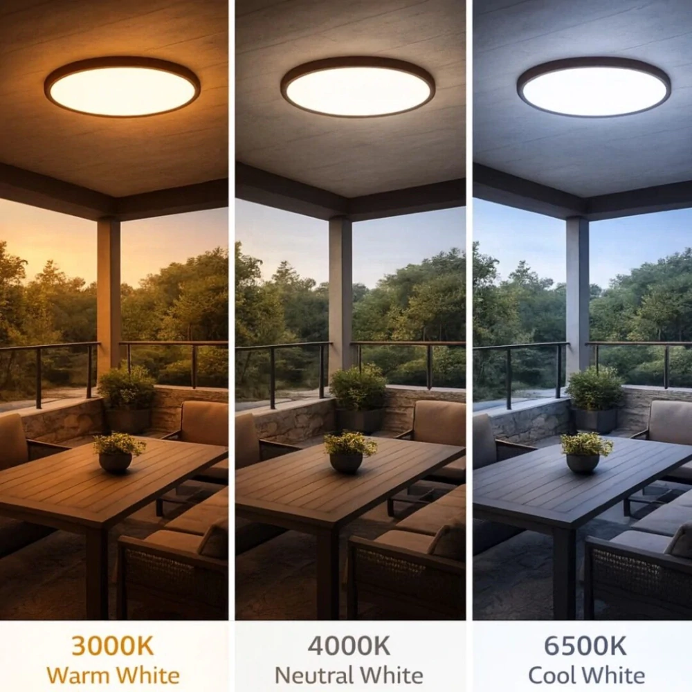 Rabalux 75080 MAUREC - Stropní LED venkovní svítidlo v hnědé barvě, LED 18W, 1540lm, 3000 - 4000 - 6000K, IP44, 29cm