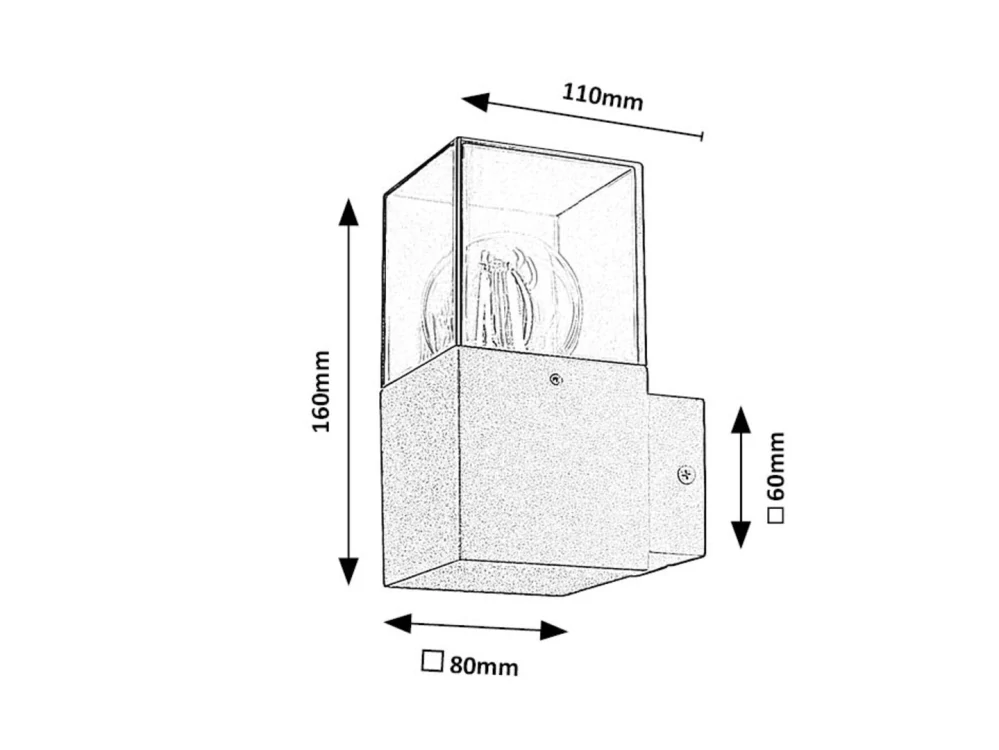Rabalux 77080 LOANDA - Nástěnné venkovní svítidlo v černé barvě, 1 x E27, IP44