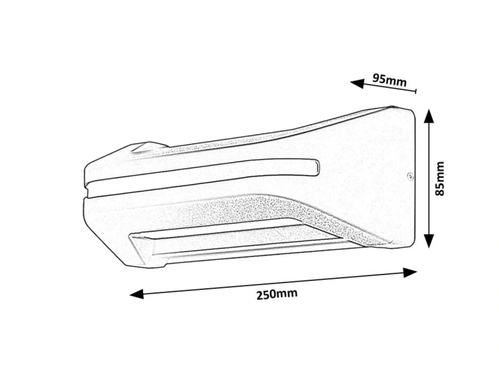 Rabalux 77174 KOBARID - LED venkovní nástěnné svítidlo v černé barvě, 20W, 4000K, IP54