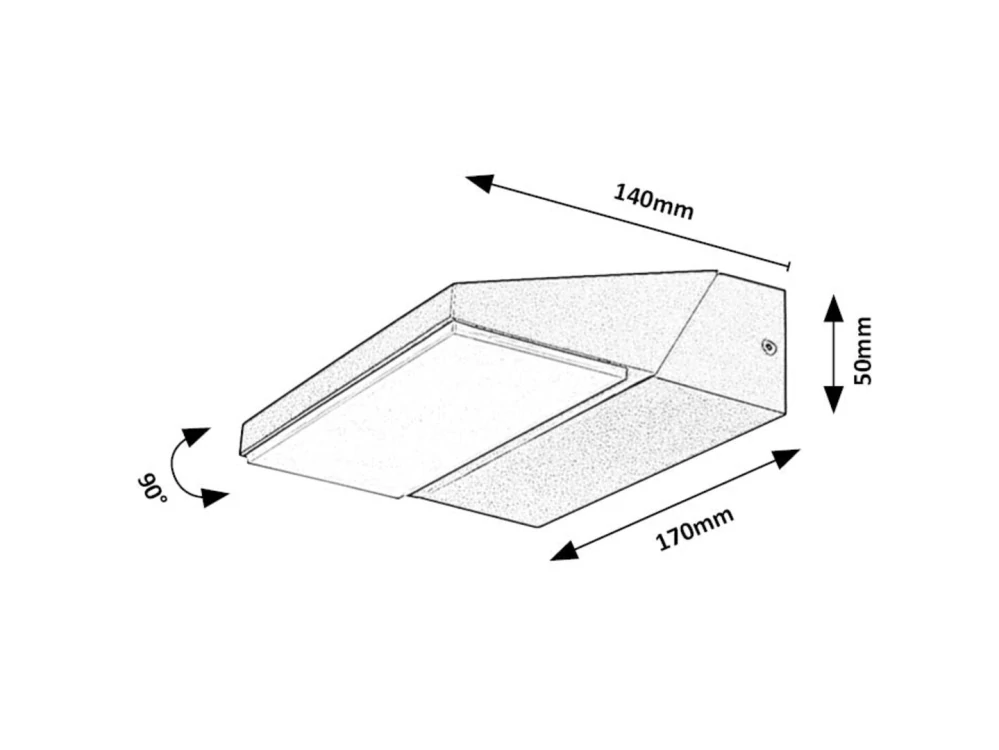 Rabalux 77064 SENICA - Nástěnné náklopné LED venkovní svítidlo v černé barvě, LED 13W, 4000K, IP65
