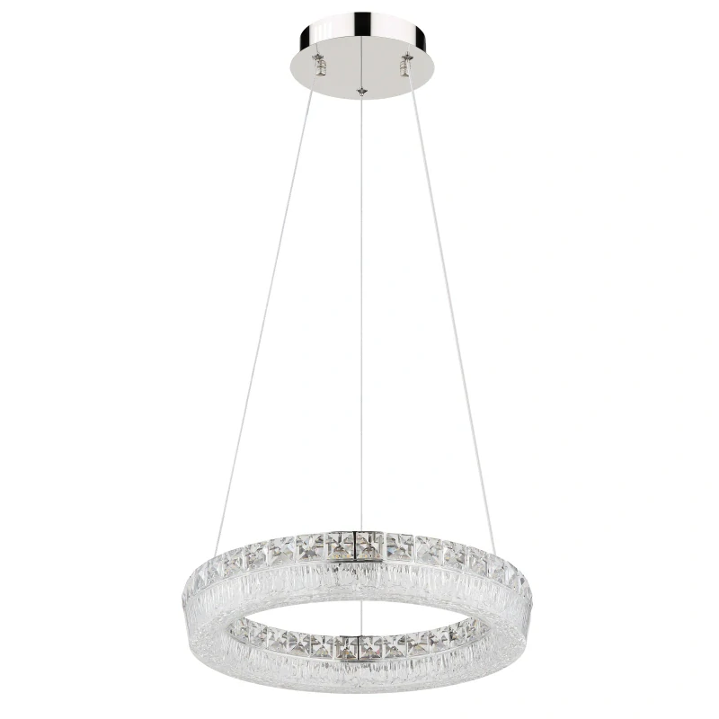 Globo 67387-24 LAUREL - Křišťálový závěsný lustr stmívatelný ovladačem, LED 24W, 2700–6000K, Ø 40cm