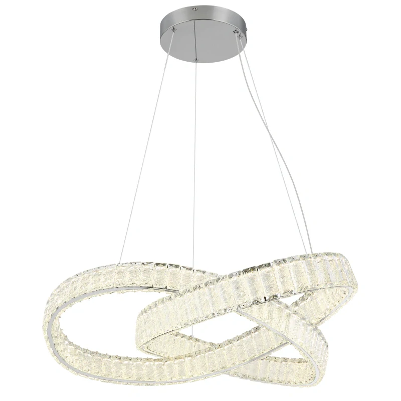 Globo 67162-110CCT MUCKY - Křišťálový závěsný lustr stmívatelný ovladačem, LED 110W, 2700–6500K, Ø 78cm