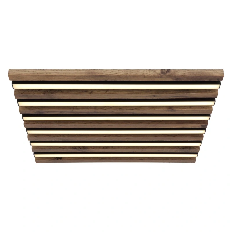 Globo 67347D2 HAYDEN - Stropní LED svítidlo v černé barvě s MDF dřevem, LED 30W, 3000K, 45 x 45cm