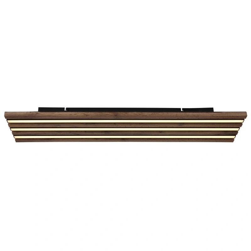 Globo 67347D4 HAYDEN - Stropní LED svítidlo v černé barvě s MDF dřevem, LED 30W, 3000K, 80 x 20cm