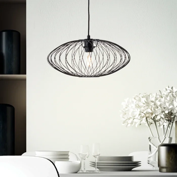 Brilliant 99608/76 Norden - Závěsné svítidlo černé, průměr 40 cm, výška 174 cm