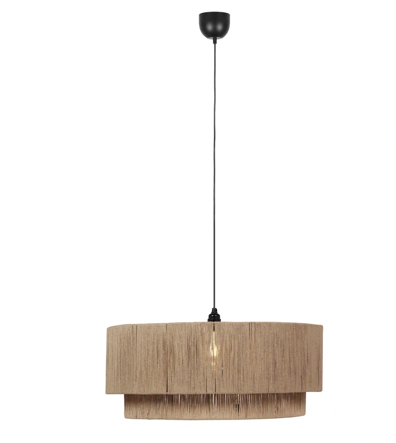 Trio Leuchten 366890136 SMILLA - Závěsný lustr se stínidlem z juty, 1 x E27, Ø 60cm