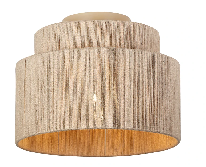 Trio Leuchten 666800136 SMILLA - Stropní lustr se stínidlem z juty, 1 x E27, Ø 30cm