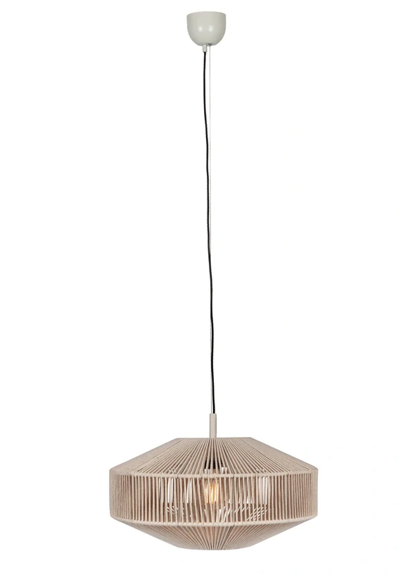 Trio Leuchten 364700144 SVEA - Závěsný lustr se stínidlem z bavlny, 1 x E27, Ø 46cm