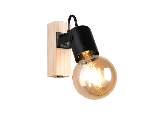 Trio Leuchten R86661032 LYNAR - Nástěnná černá lampička v retro stylu, 1 x E27