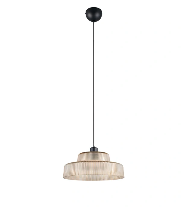 Trio Leuchten R36761013 ABELLA - Závěsný lustr se skleněným jantarovým stínidlem, 1 x E27