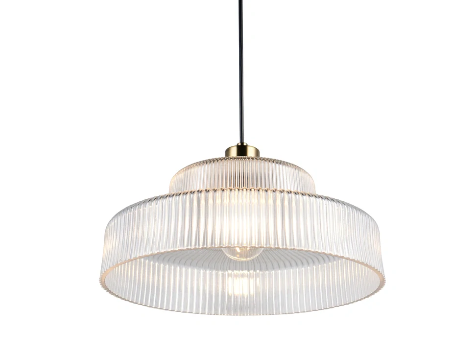Trio Leuchten R36761052 ABELLA - Závěsný mosazný lustr se skleněným stínidlem, 1 x E27