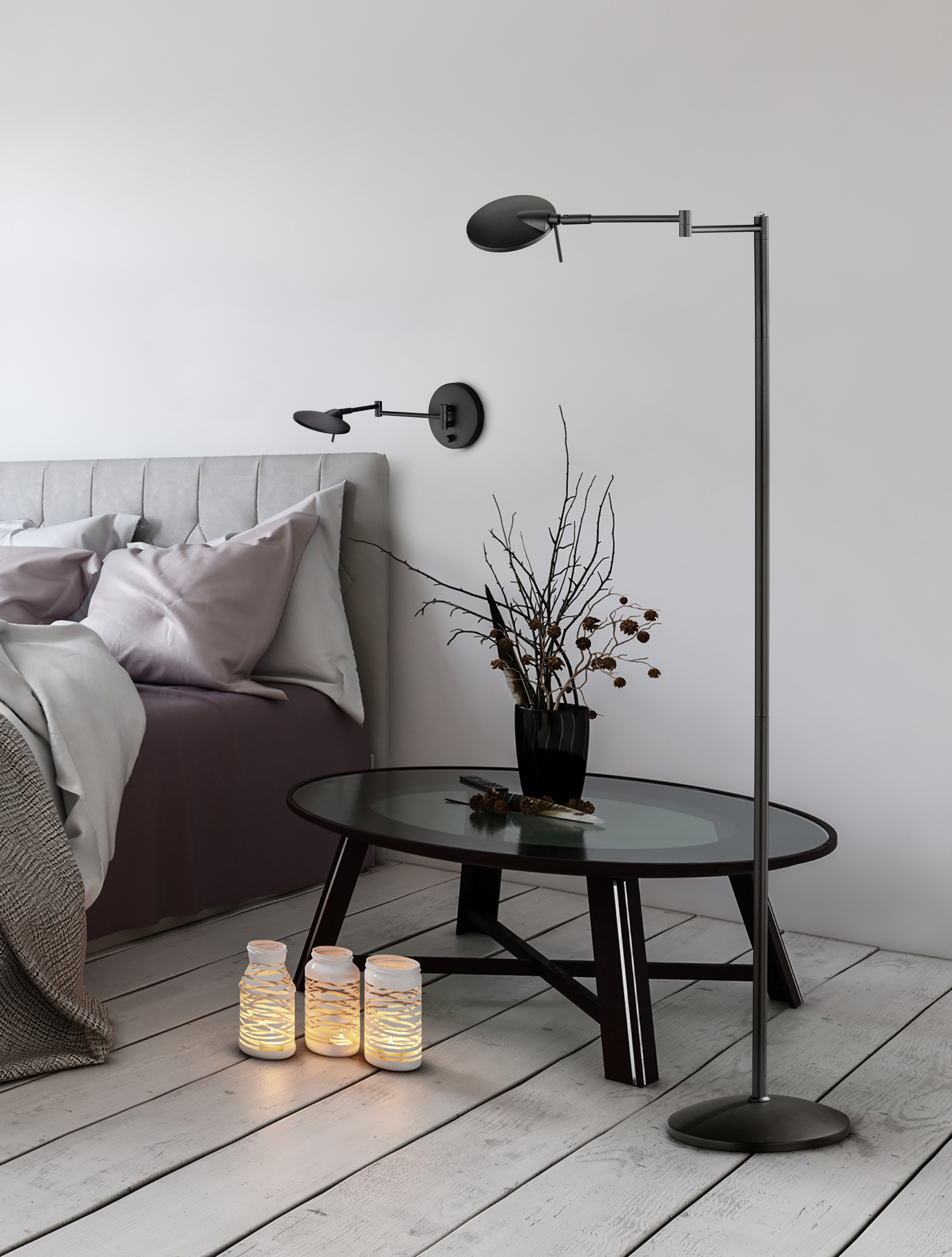 Trio Leuchten 274770132 KAZAN - Stmívatelné LED nástěnné svítidlo na kloubu v matné černé barvě