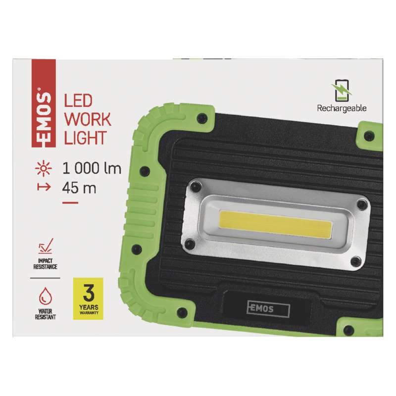 Emos P4533 - Pracovní přenosný dobíjecí LED reflektor 10W, 1000lm, 4400mAh