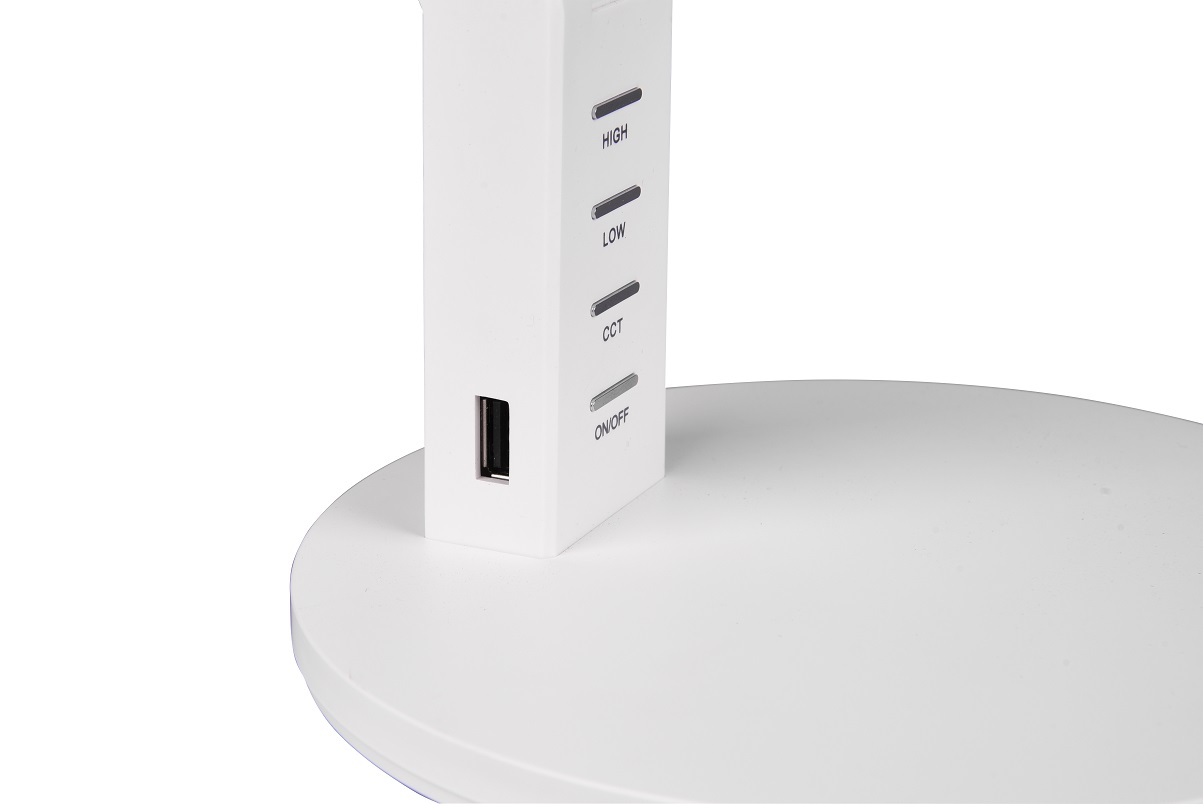 Trio Leuchten 523090131 AVA - Dotykem stmívatelná LED stolní lampa s USB výstupem na nabíjení mobilu a změnou barvy světla, LED 5W, 3000+4000+6300K, 40cm