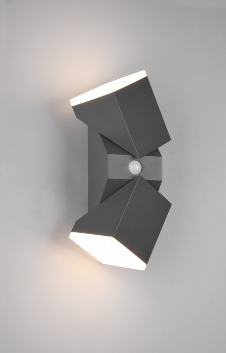 Trio Leuchten 270669242 AVON - Nástěnné venkovní svítidlo s natáčecí hlavou a senzorem pohybu, LED 2x7W, 3000K, IP54