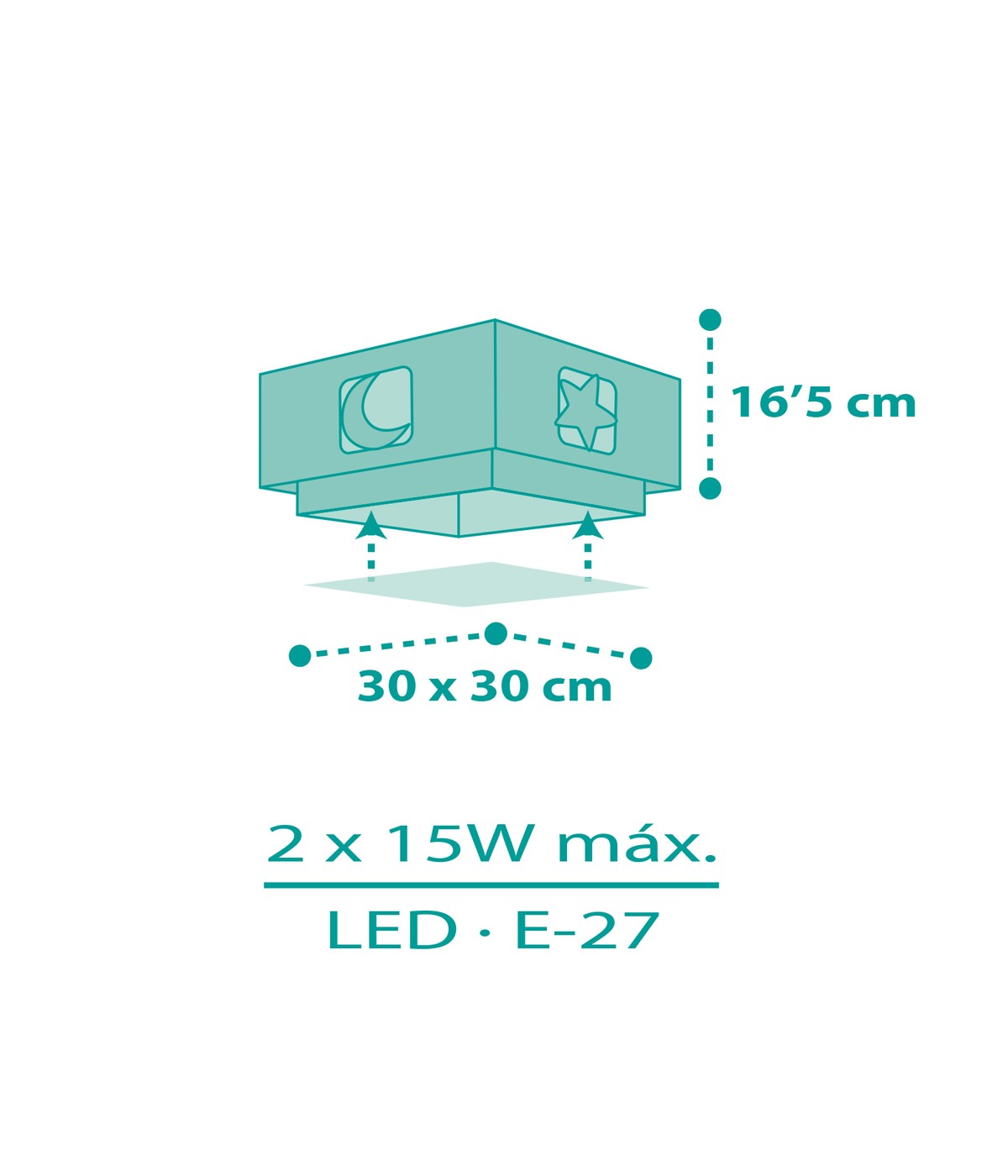 Dalber 63236H MOONLIGHT green - Dětské stropní svítidlo v zelené barvě + Dárek LED žárovky
