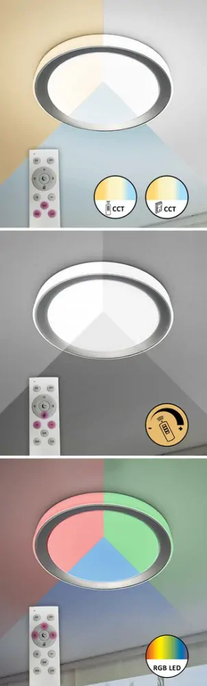 Rabalux 3510 EVEREST - LED RGB svítidlo stmívatelné s dálkovým ovladačem, LED 40W, 2700K - 6500K, Ø 51cm