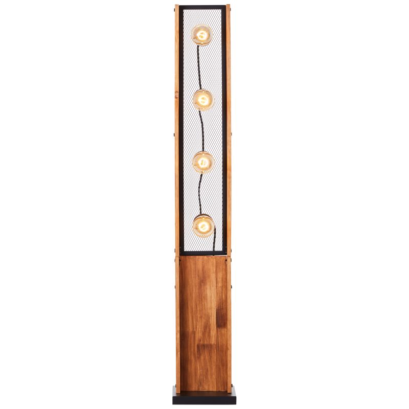 Brilliant 93122/76 CALANDRA - Dřevěná stojací lampa do obýváku, 4 x E27, 125,5cm