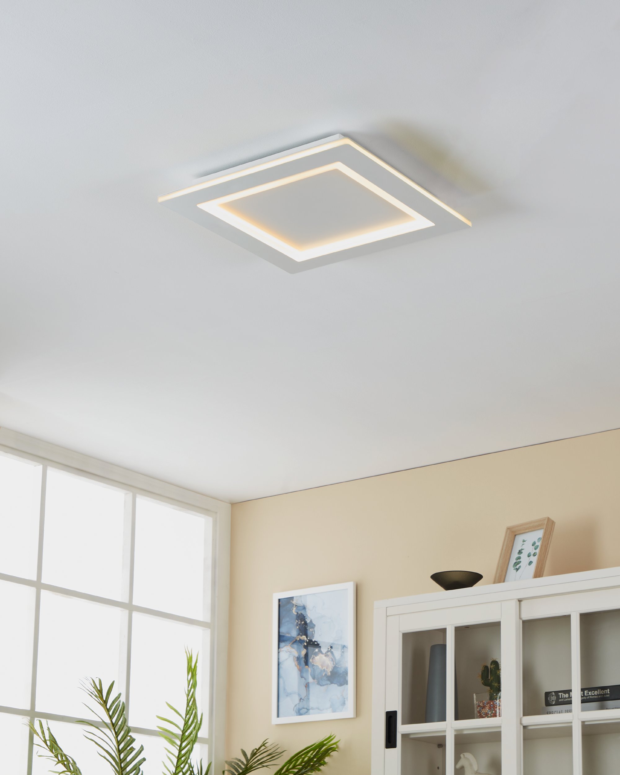 Eglo ZIGBEE 900483 PADROGIANO-Z - Stropní LED čtvercové RGB svítidlo ovládané ovladačem, nebo z mobilní aplikace, LED 27,9W, 45 x 45cm