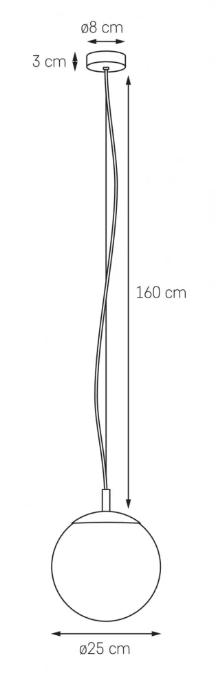 Kaspa 10731102 ALUR S - Závěsné svítidlo s kulatým transparentním stínidlem, černé prvky, 1 x E27, Ø 25cm