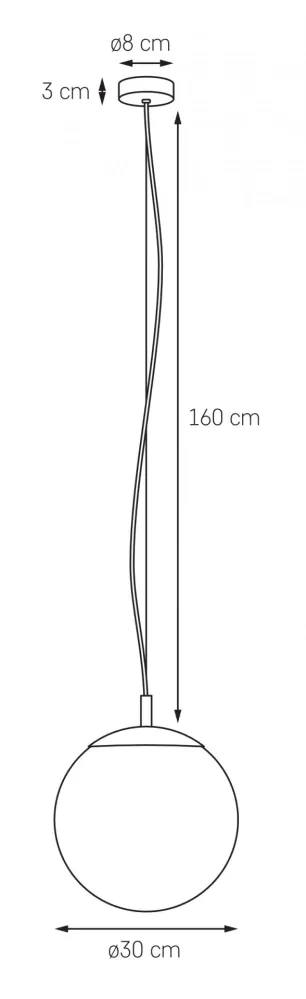 Kaspa 10732102 ALUR M - Závěsné svítidlo s kulatým transparentním stínidlem, černé prvky, 1 x E27, Ø 30cm