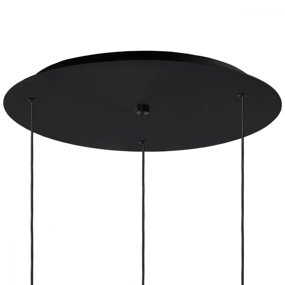 Kaspa 11158308 AVIA BLACK - Trojramenné černé závěsné svítidlo, průhledná nepravidelná grafitová skla, 3 x E27