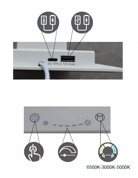 Trio Leuchten 545310131 TRAVIS - LED stolní bílá lampa na pracovní stůl s USB pro nabíjení mobilu, LED 6,5W, 3000+5000+6500K