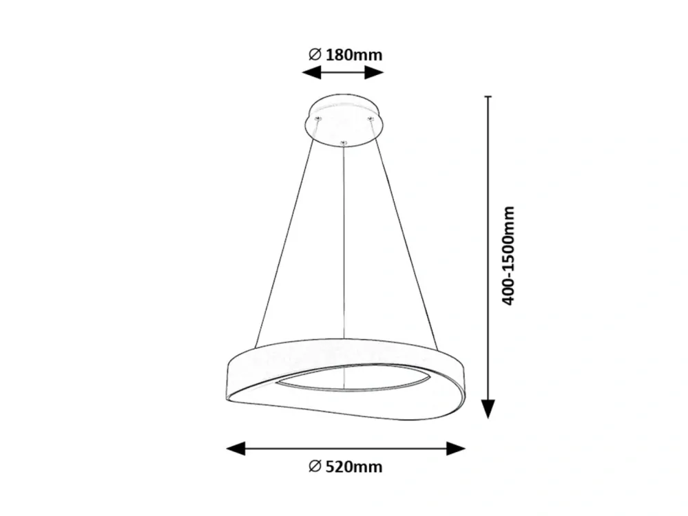 Rabalux 72236 ILIANA - LED kulaté závěsné svítidlo ve stříbrné barvě, Ø 52cm, 56W, 3000K